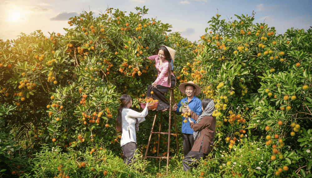 Vườn tr&aacute;i c&acirc;y sinh th&aacute;i lu&ocirc;n được nhiều người y&ecirc;u th&iacute;ch bởi kh&ocirc;ng gian trong l&agrave;nh v&agrave; c&acirc;y tr&aacute;i sum su&ecirc;